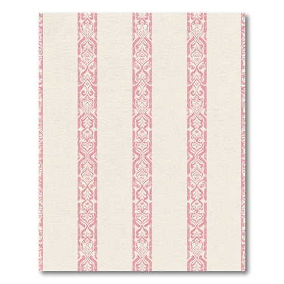 Cream Pink Scroll Stripe Rug