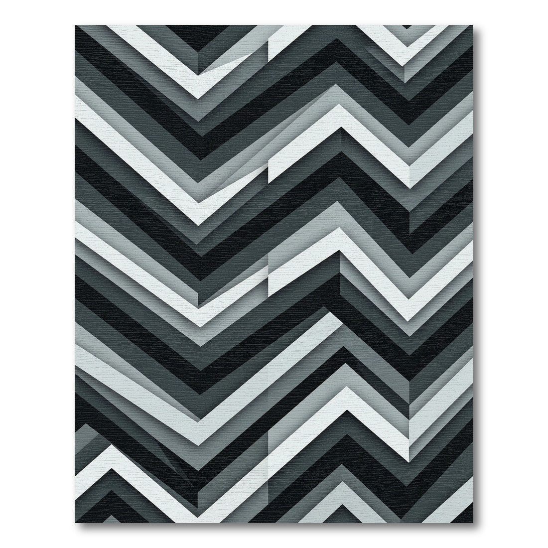 Monochrome Chevron Layered Angled Rug