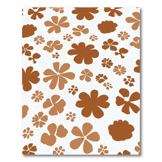 Brown Retro Floral Compositions Rug