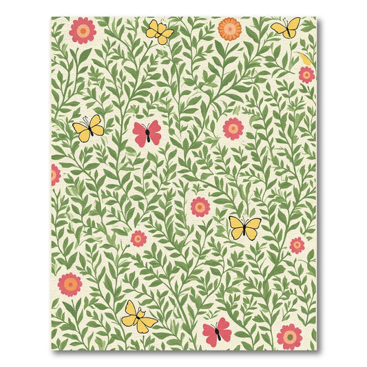 Whimsical Yellow Butterflies Garden Bloom Rug