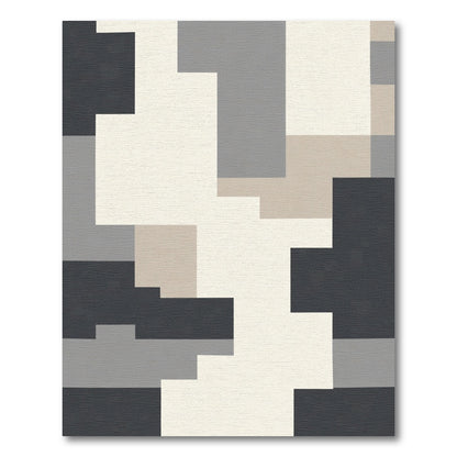 Abstract Geometric Block Arrangement Rug