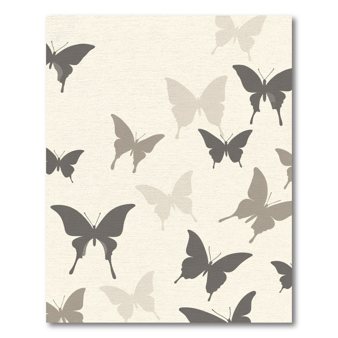 Whimsical Gray Butterfly Garden Rug
