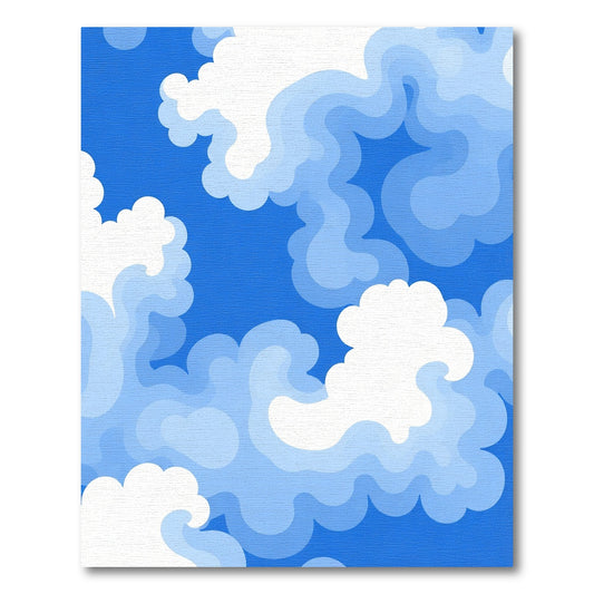 Bright Sky Layered Cloud Forms Rug