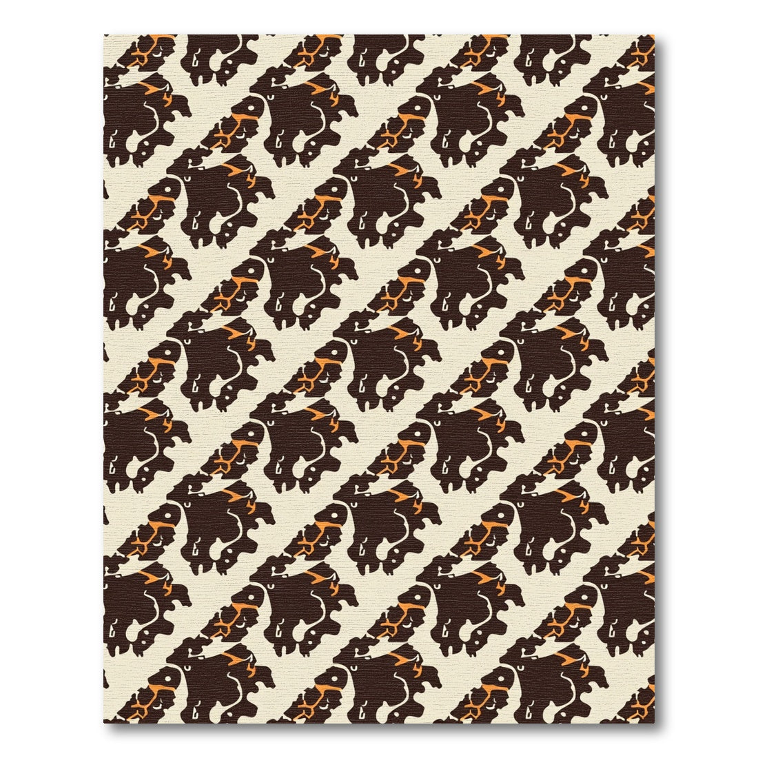 Brown Orange Jagged Diagonal Rug