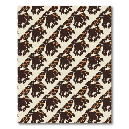 Brown Orange Jagged Diagonal Rug