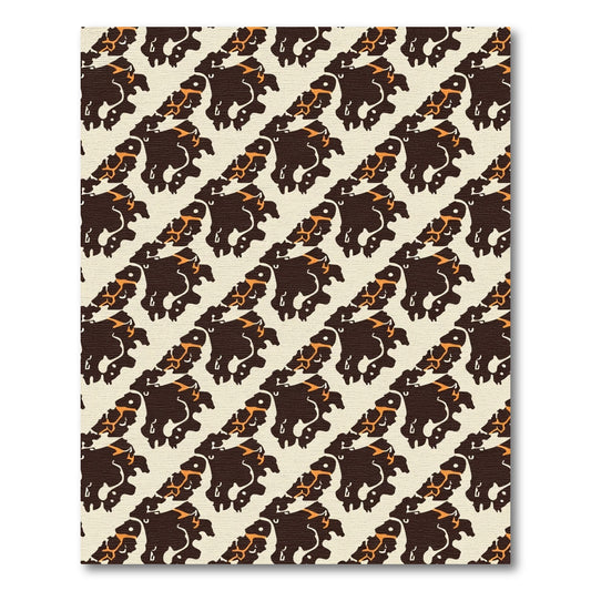 Brown Orange Jagged Diagonal Rug