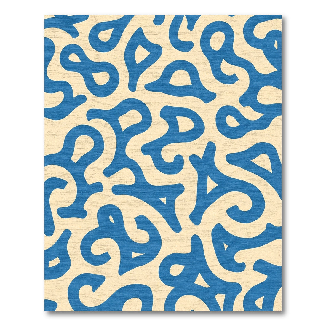 Blue Organic Swirl Cream Background Rug