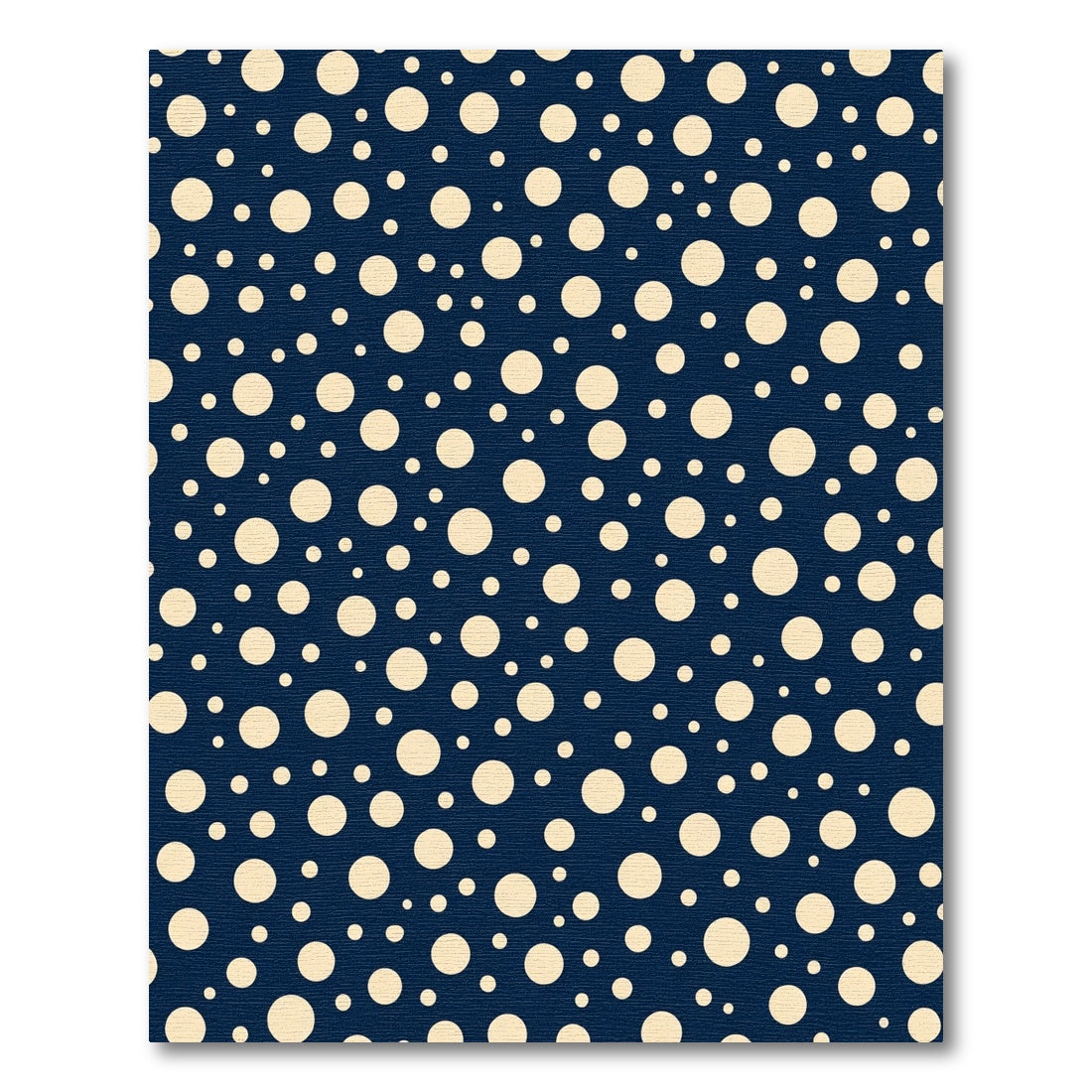 Cream Polka Dot Navy Background Rug