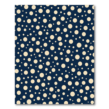 Cream Polka Dot Navy Background Rug