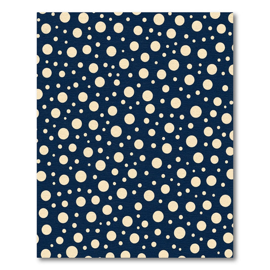 Cream Polka Dot Navy Background Rug