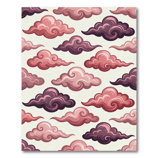 Dreamy Pink Purple Swirling Clouds Rug