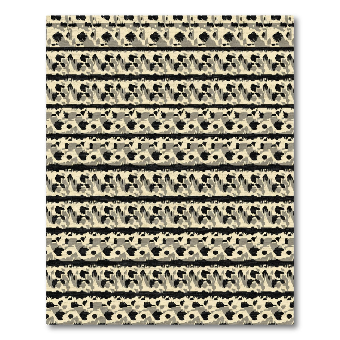 Cream Black Abstract Animal Spot Rug