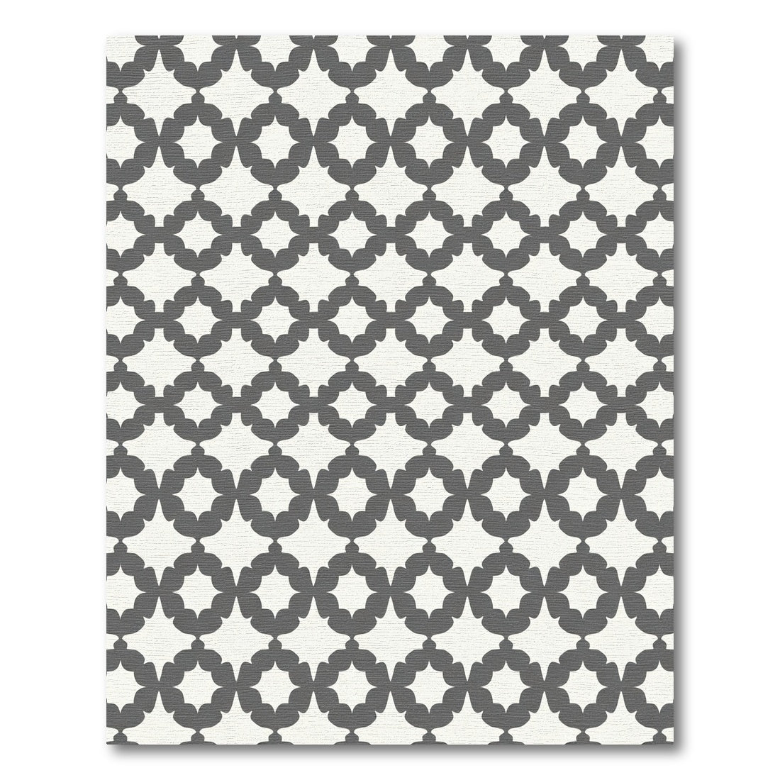 Gray Clover Lattice Geometric Rug