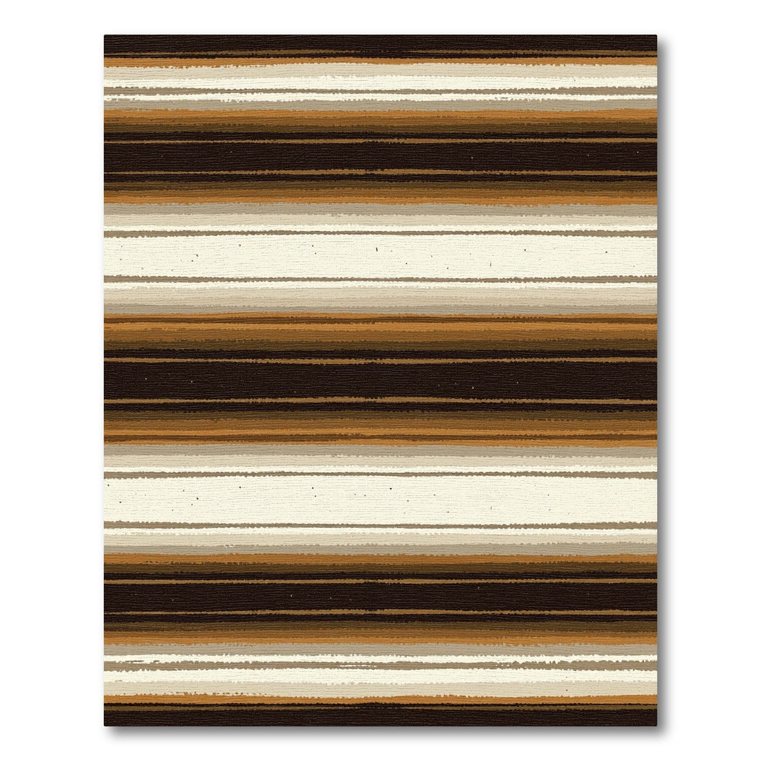 Earthy Terracotta Stripe Rustic Texture Rug