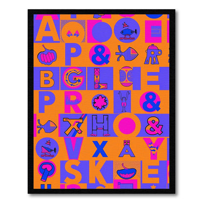 Whimsical Alphabet Fish Graphics Rug