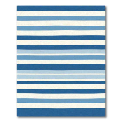 Classic Blue Stripe Accents Rug
