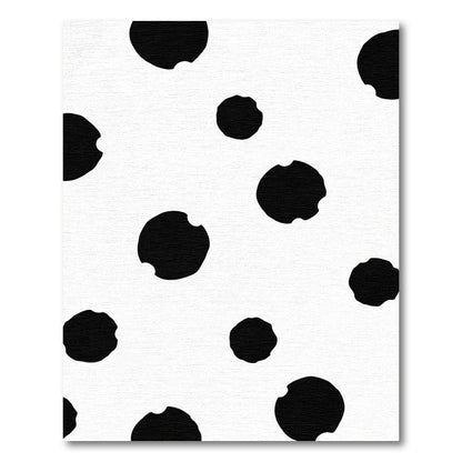 Abstract Black White Polka Dot Rug