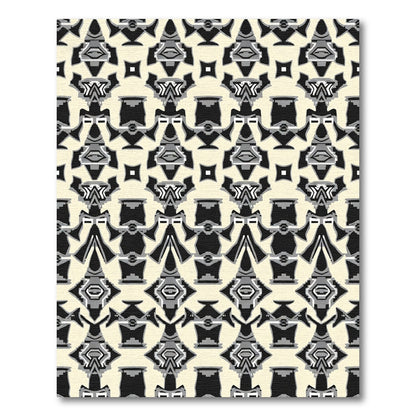 Cream Black Abstract Figures Rug