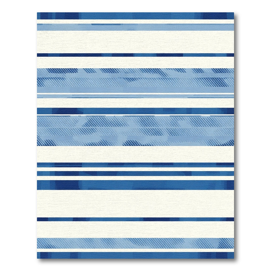 Blue White Gradient Striped Rug