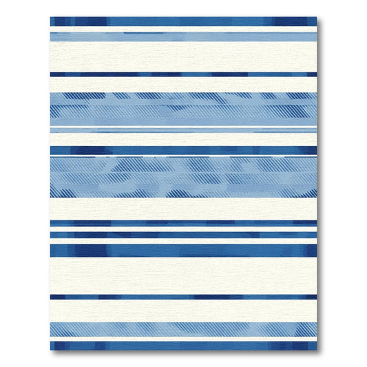 Blue White Gradient Striped Rug