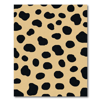 Tan Black Spotty Animal Print Rug