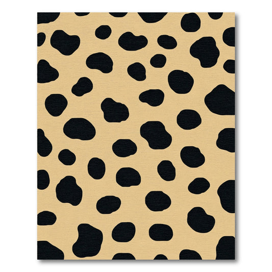 Tan Black Spotty Animal Print Rug
