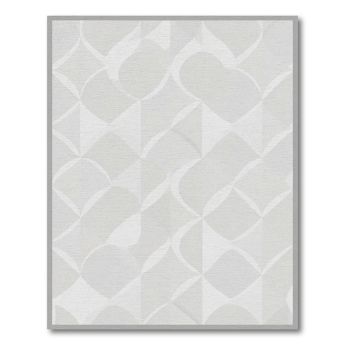 Pale Gray Interlocking Diamond Relief Rug