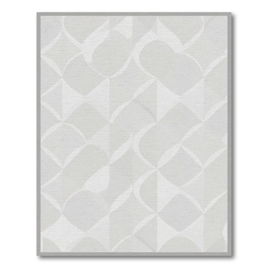 Pale Gray Interlocking Diamond Relief Rug