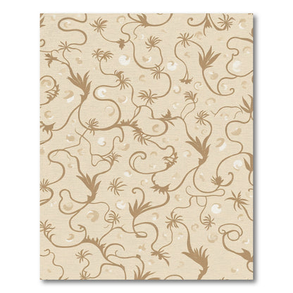 Neutral Beige Botanical Vine Rug