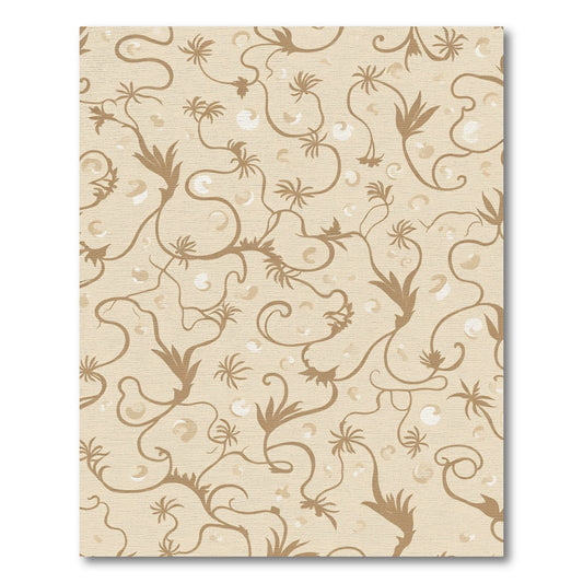 Neutral Beige Botanical Vine Rug