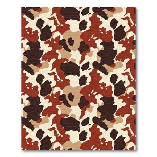 Rustic Earth Red Camouflage Blend Rug