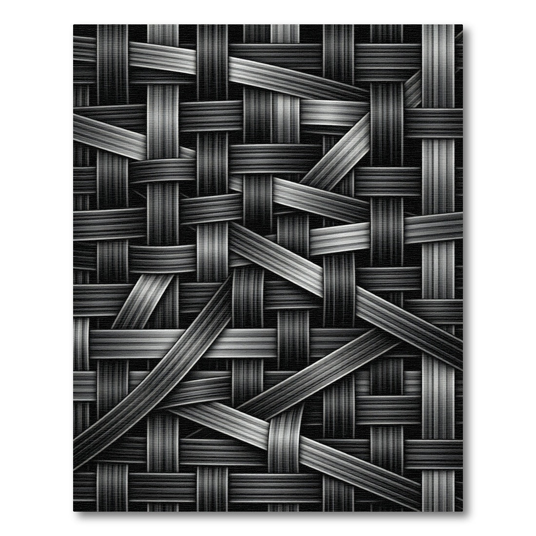 Monochromatic Woven Carbon Interlocking Texture Rug