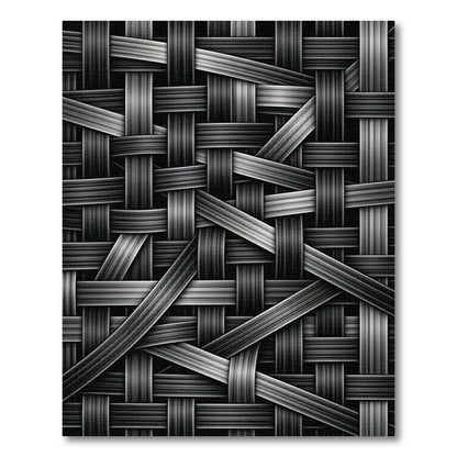 Monochromatic Woven Carbon Interlocking Texture Rug