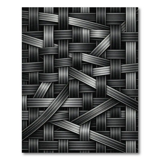 Monochromatic Woven Carbon Interlocking Texture Rug