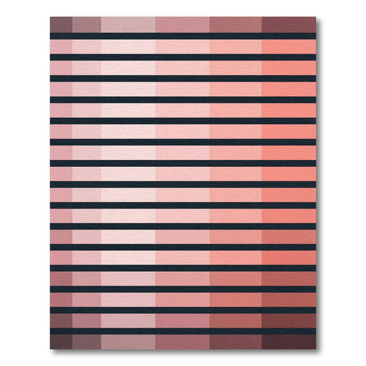 Ombre Blush Tone Horizontal Stripe Rug