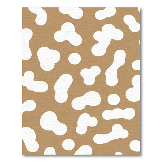 Tan White Organic Blob Rug
