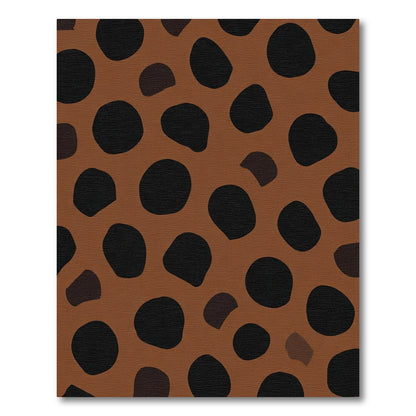 Abstract Brown Black Polka Dot Rug