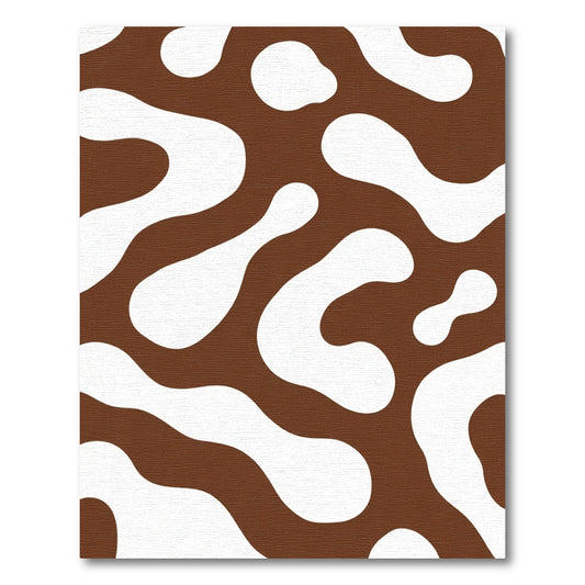 Brown White Organic Amorphous Forms Rug