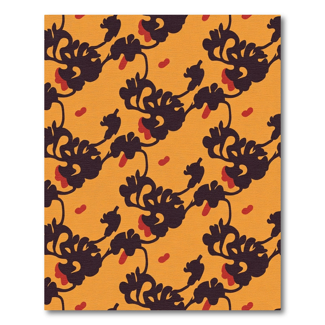 Dark Floral Vine Orange Accent Rug