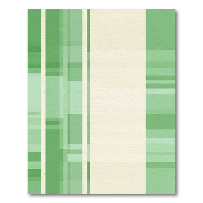 Green Stripes Pastel Geometric Band Rug