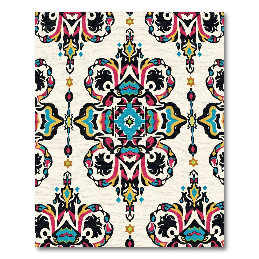 Colorful Baroque Medallion Ogee Rug