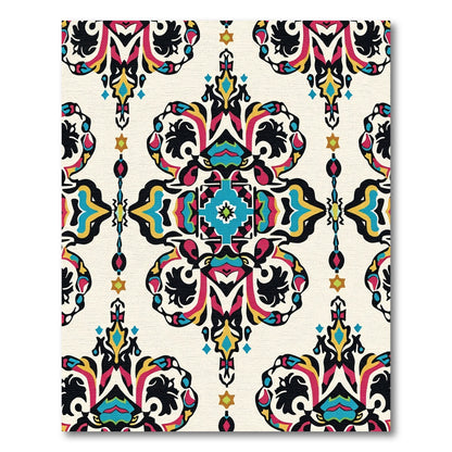 Colorful Baroque Medallion Ogee Rug