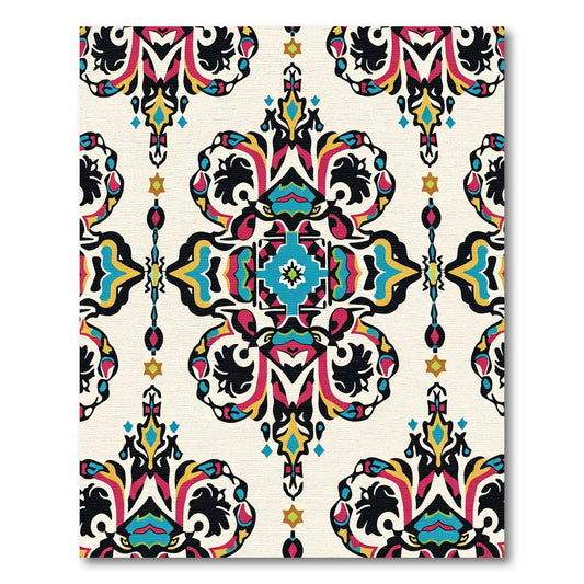 Colorful Baroque Medallion Ogee Rug