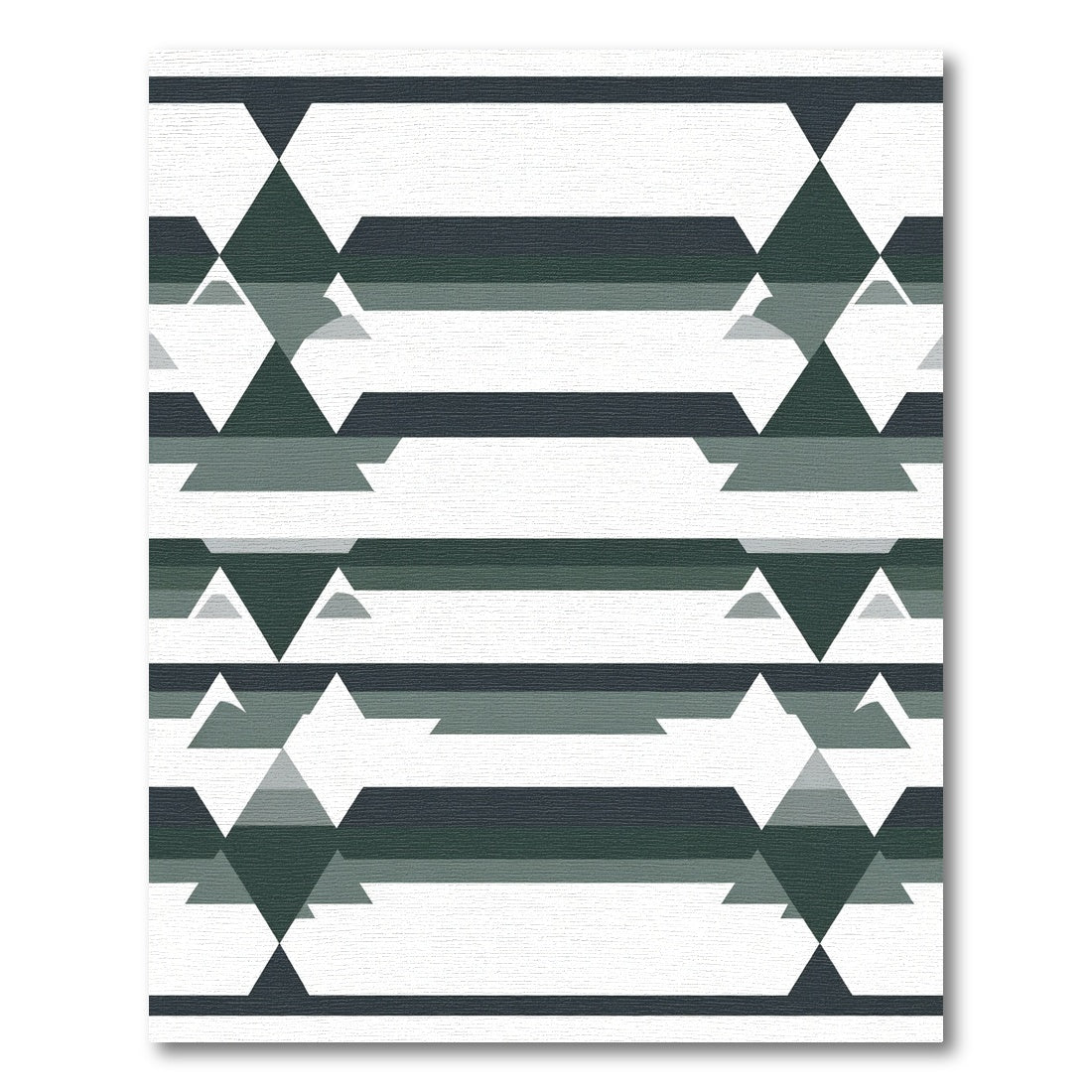 Dark Teal Geometric Diamond Stripes Rug