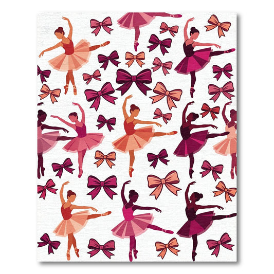 Ballet Dancers With Pink Bows Rug