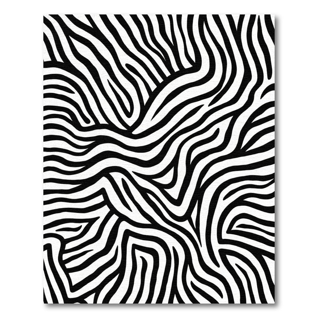 Bold Black White Animal Print Waves Rug