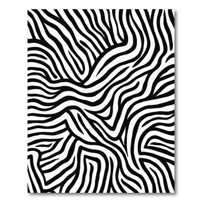 Bold Black White Animal Print Waves Rug