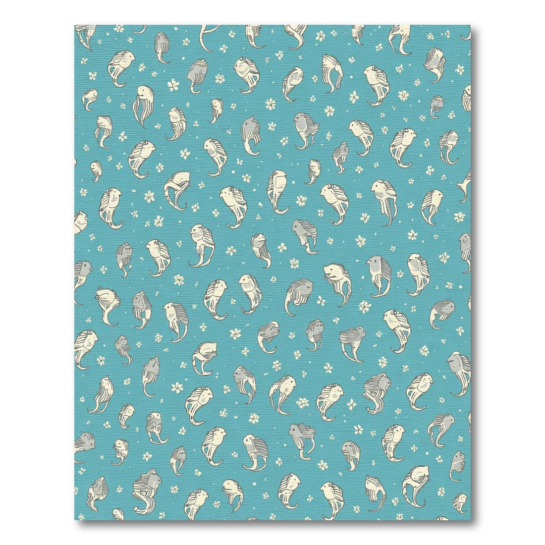 Whimsical Blue White Bird Flock Rug
