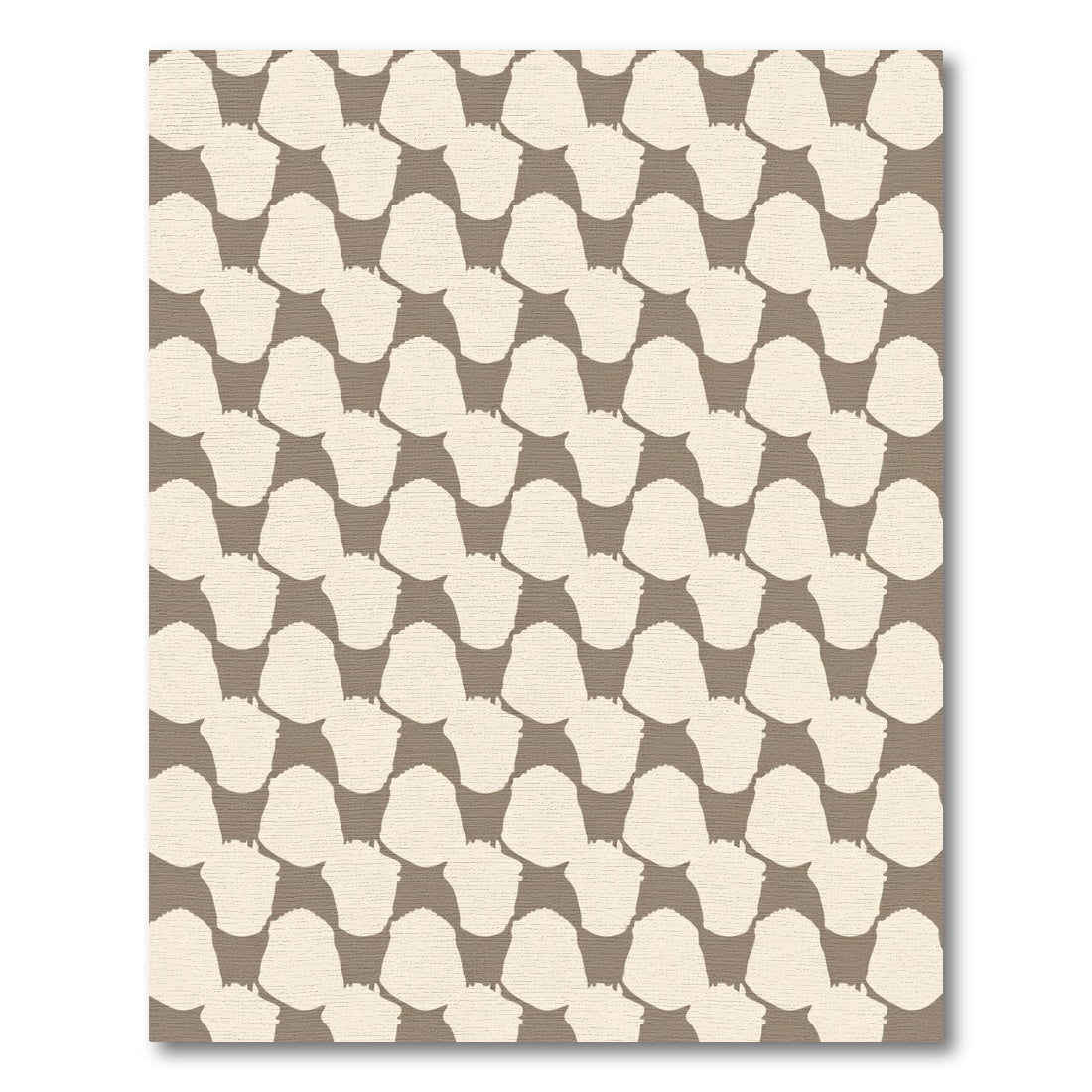 Cream Sepia Overlapping Petal Arrangement Rug