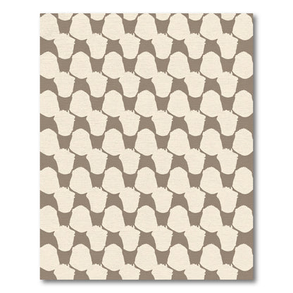 Cream Sepia Overlapping Petal Arrangement Rug